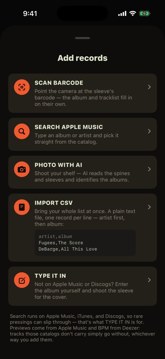Add records options