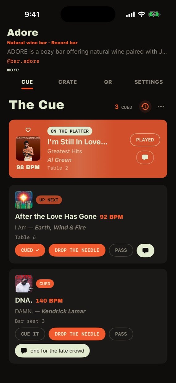 The Cue tab
